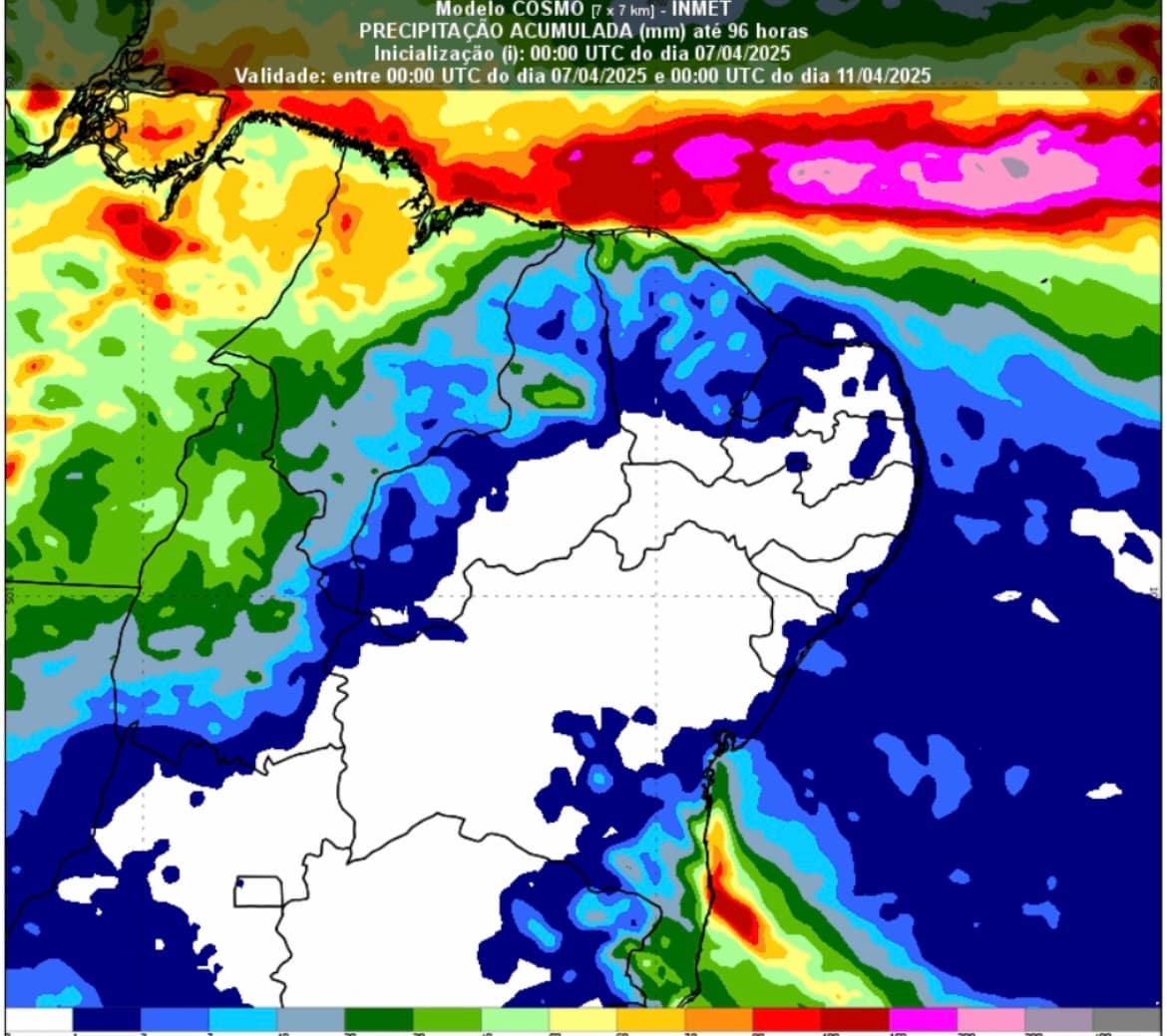 Piauí terá chuvas concentradas no centro-norte e sudeste do estado