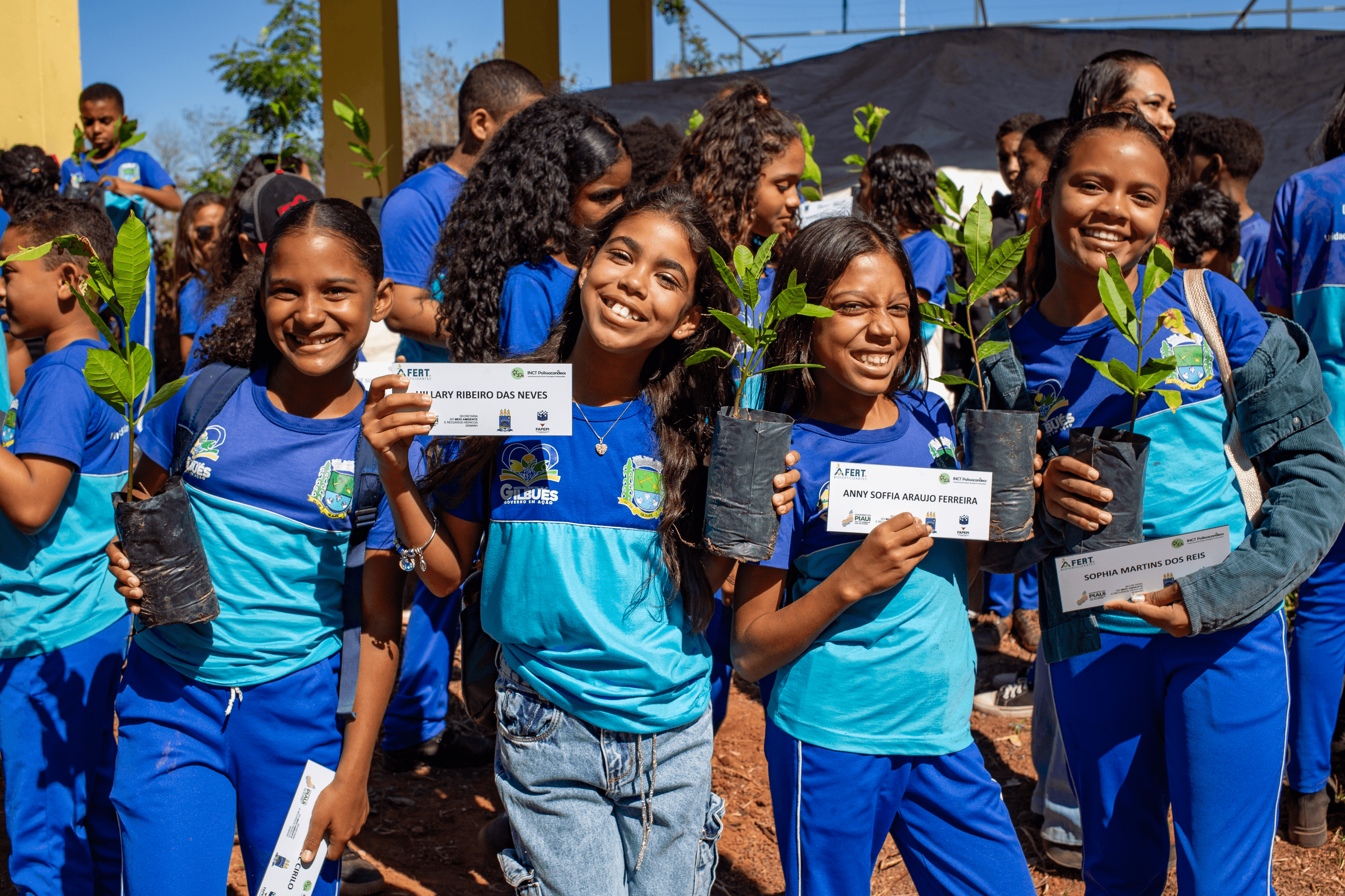 Estudantes que participaram da ação