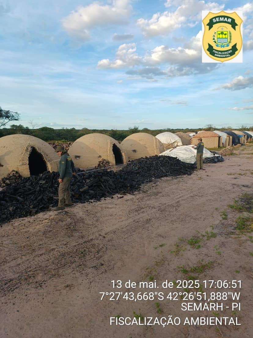 fiscalizacao-da-semarh-encontra-irregularidades-em-carvoarias-e-areas-de-manejo-no-sul-do-piaui